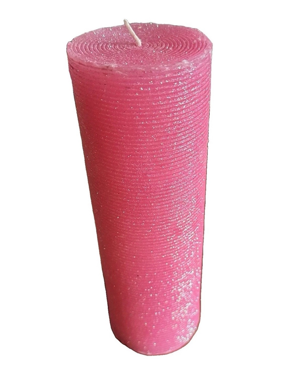 Stonia Creations 9” X 3” Pink Glitter Easter Pillar Candle.